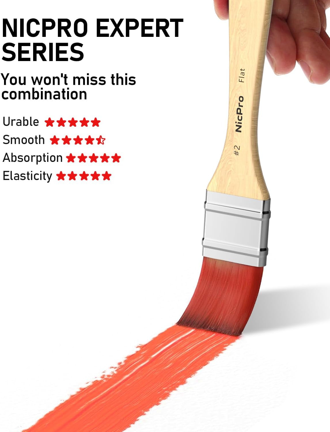 26Pcs Paint Brush Set, Professional Paintbrushes with Palette Knife and Cloth Roll, Artist Paint Brushes for Acrylic Painting, Oil, Watercolor & Gouache, Adults Kids Art Painting Tools Supplies