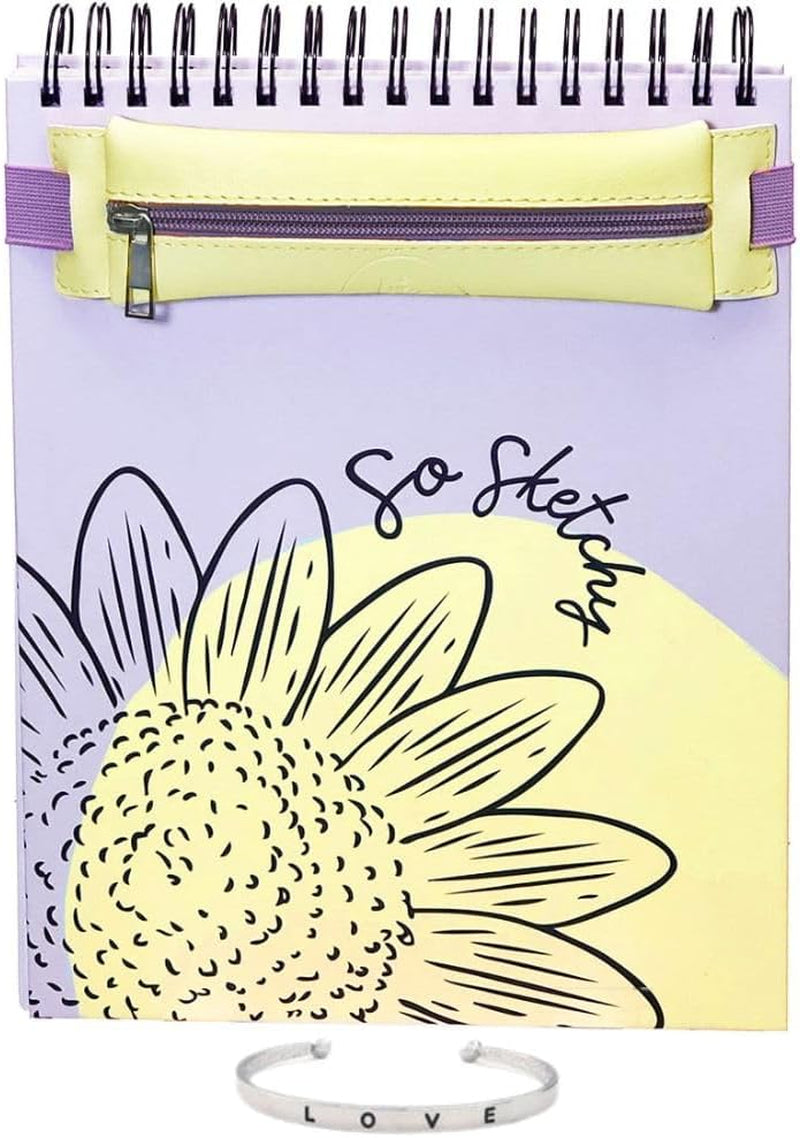 Sketch Pad Art Set - Premium 9X12 Sketchpad/Art Journal, Pouch for Art Supplies, & Cute Cuff - Sketch Book for Kids, Teens, Adults