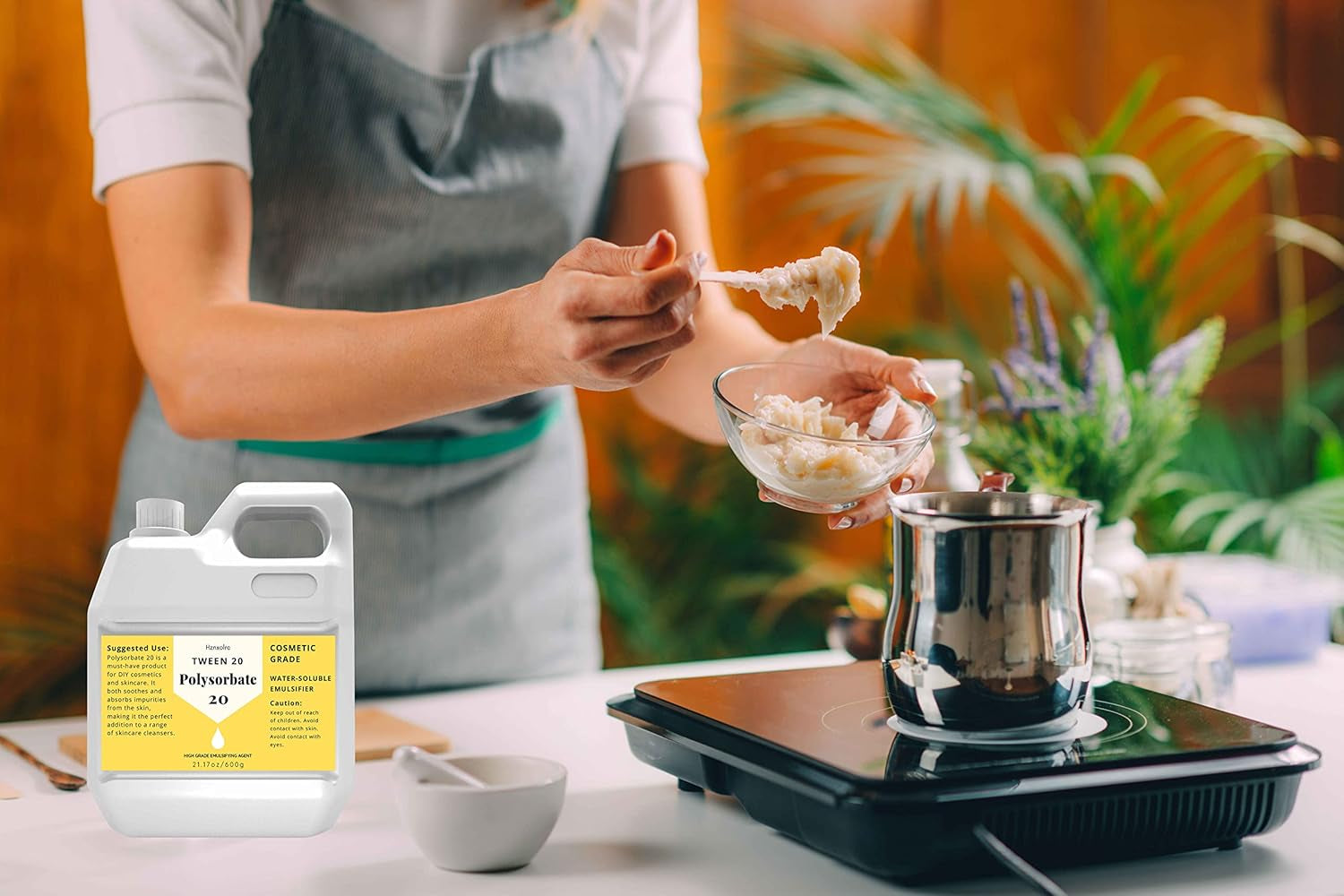 21.17 Oz Polysorbate 20 Emulsifier, Premium Polysorbate 20 (Tween 20) Liquid, 100% Pure, Cosmetics Grade, Gentle on Skin, Suitable for Making Lotions, Shampoos, Body Washes, Makeup Removers and More