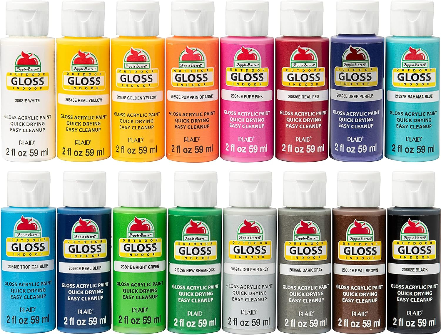 Gloss Paint Set, 16 Piece (2-Ounce), PROMOABG Colors