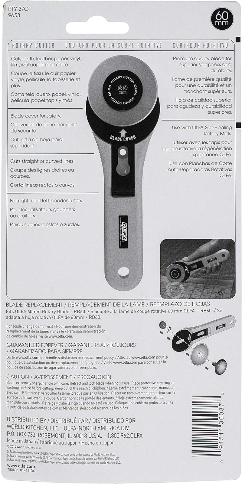 RTY-3/G 60Mm Straight Handle Rotary Cutter