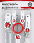 Sewing Machine Maintenance Kit - Tool Set with Needle Inserter, Angled Lint Brush, Set of 3 Screwdrivers, Needle Threader - Universal Compatibility & Storage Pouch Included, 7Pc