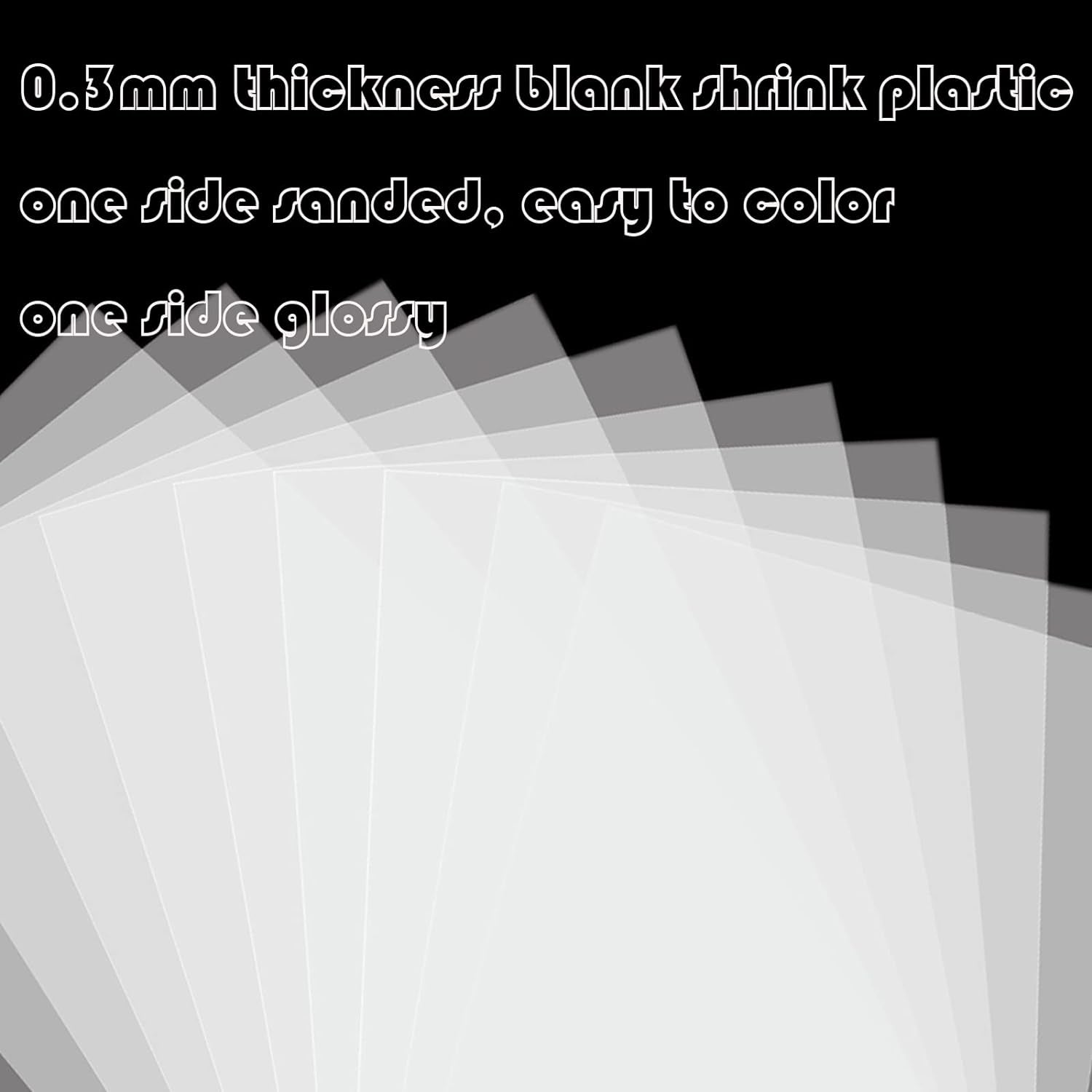 50PC Shrink Plastic Sheets,Shrink Paper Sheets,Shrink Film Sheets,-Semitransparent,8''X5.7'', 0.3Mm, Design Your Own Shrink Art Craft