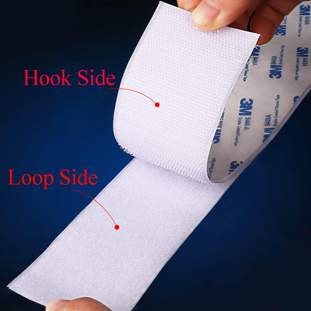 3M Hook and Loop Double Sided Tape, Self Sticky Adhesive Tape, Interlocking Tape Sewing Fasteners for Window Fixing, Photo Frames, Mosquito Net, Carpets, Car and DIY, 1 in *10 FT *2 Rolls-White