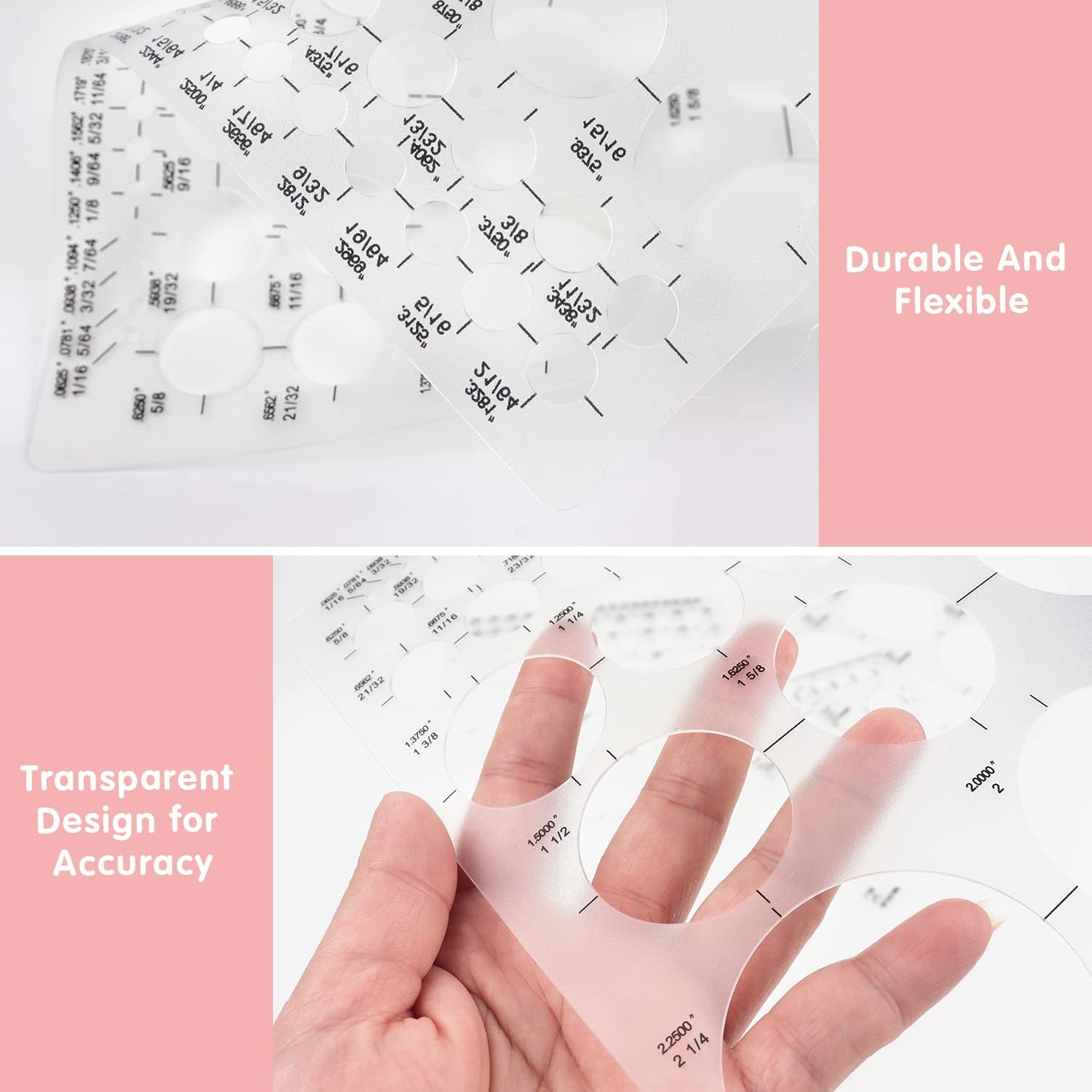 Circle Template Circle round Stencil Templates for Drafting for Office and School Building Formwork Drawings Templates, Large and Small Size, 3 Pack