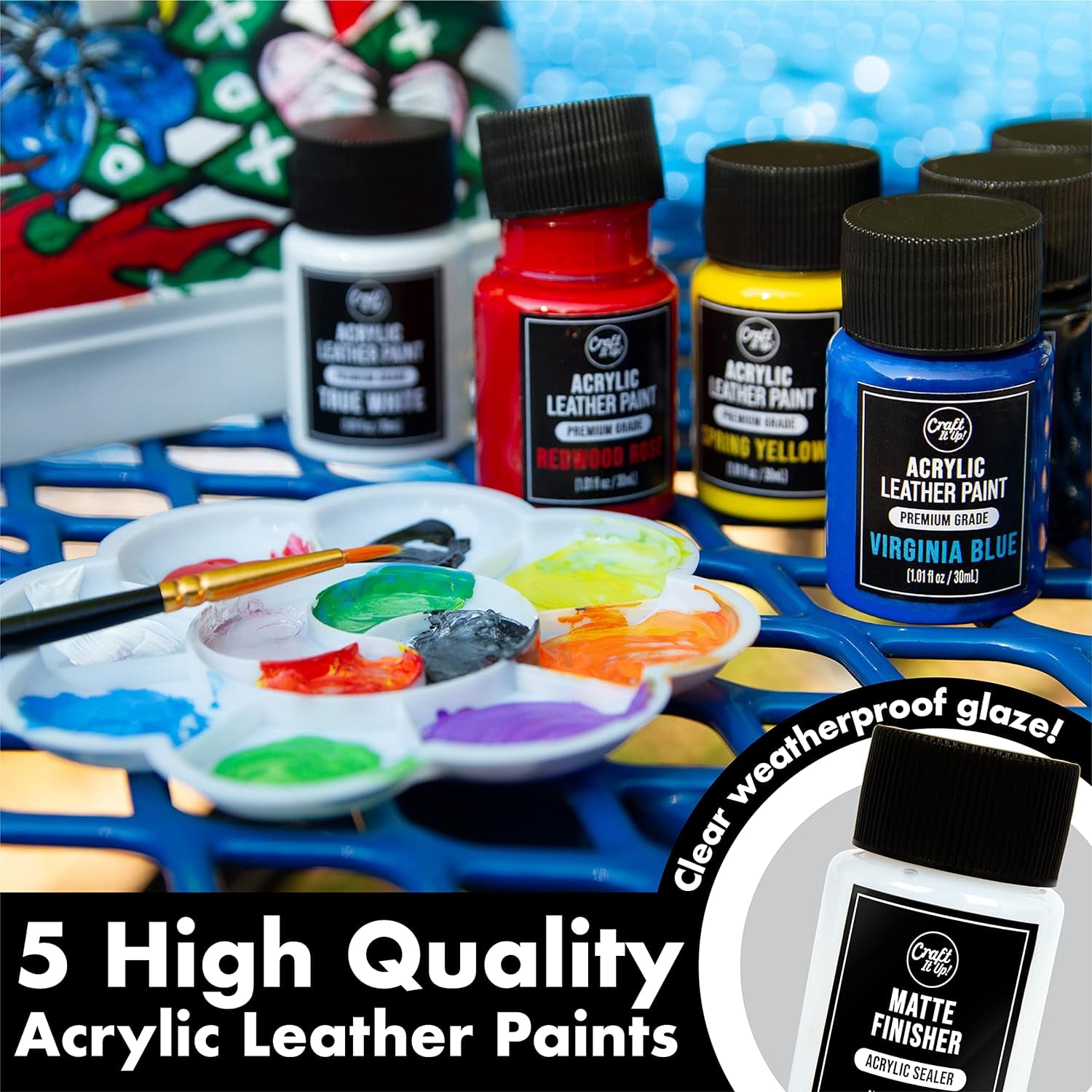 Sneaker Painting Kit Complete Shoe Paint Kit for Sneakers- Paint, Brushes, Tape & More Included- Shoe Customization Kit