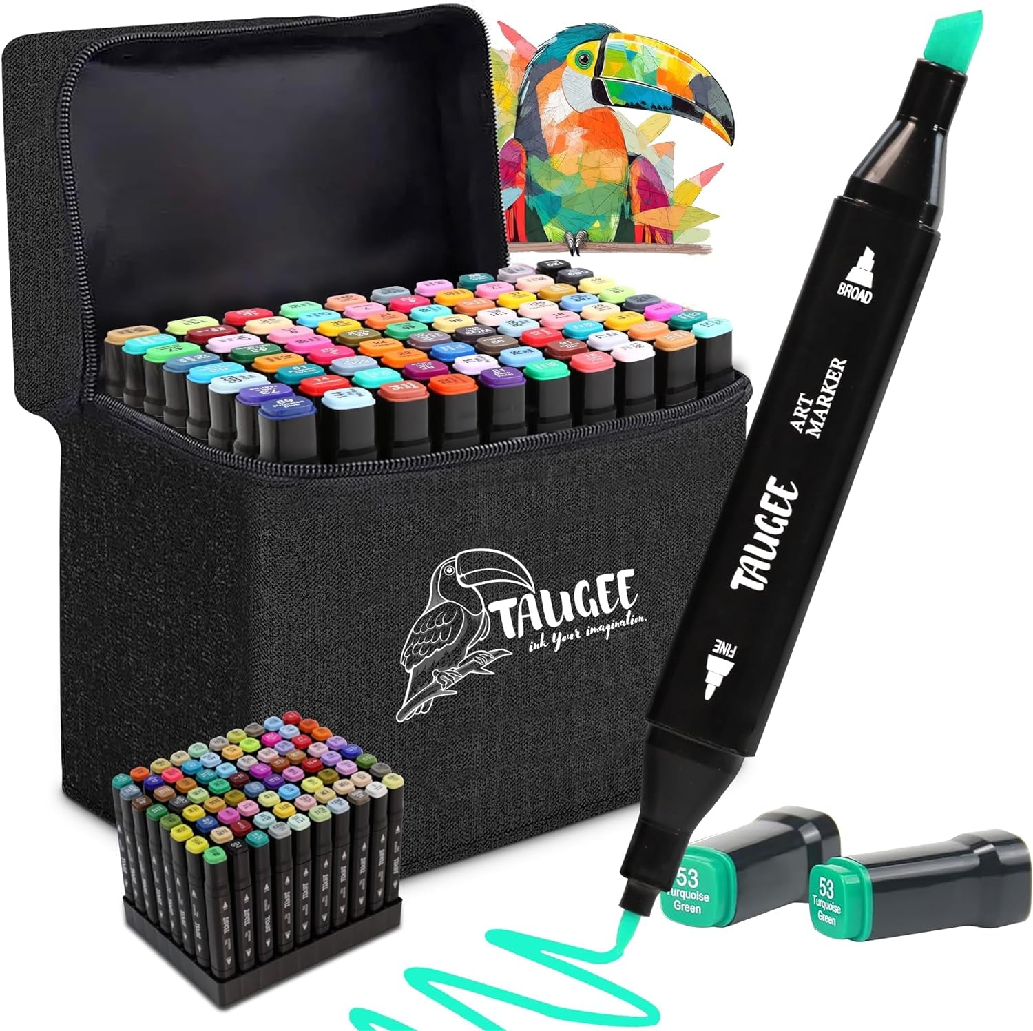 80 Color Alcohol Markers Set with Dual Tip Markers and Easy Blending Markers for Kids and Adults, Art Pens Colored Markers Bulk for Coloring, Drawing, Illustration, Sketching, Painting