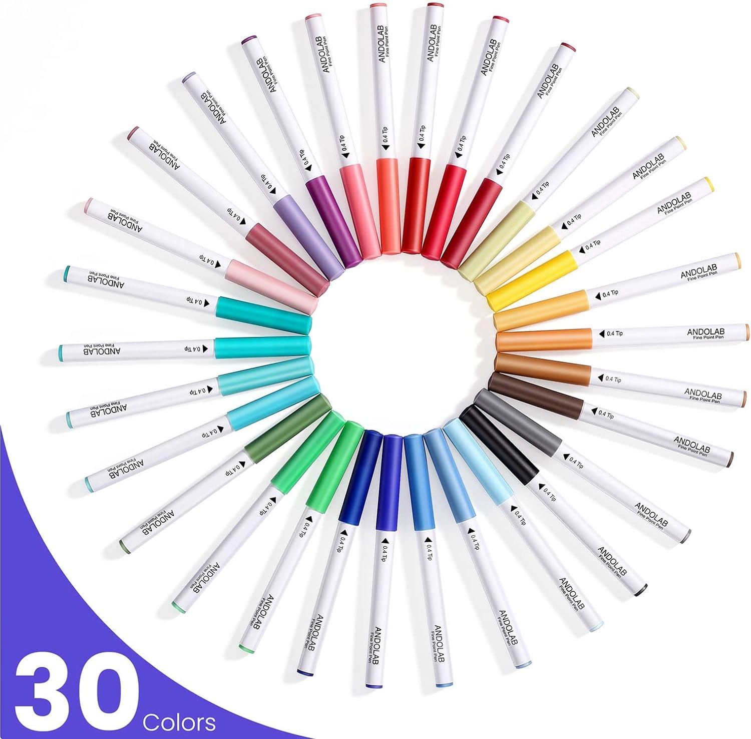 Fine Point Pens for Cricut Maker 3/Maker/Explore 3/Air 2/Air, 0.4 Tip Ultimate Fine Point Pens Set of 30 Pack Supplies Tools Accessories Writing Drawing Pen Compatible with Cricut Machine