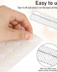 144Pcs Non-Slip Silicone Grips for Quilt Templates, Non-Slip Adhesive Rings, Quilting Rulers Sewing Rulers, Non-Slip Ruler Grip Rings, Adhesive Backing Rings Grips for Sewing Rulers