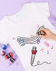 3D Fabric Paint,  40 Colors Permanent Textile Paint with 3 Brushes and Stencils, Permanent Fabric Paint with Fluorescent, Glow in the Dark, Glitter, Metallic Colors for Clothing, T-Shirt, Glas