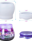 Pudding Jar Resin Molds with Lid, Epoxy Molds Silicone for Storage Bottle,Candle Holder,Candy Container, Epoxy Casting Craft,Flower Pot, Gifts