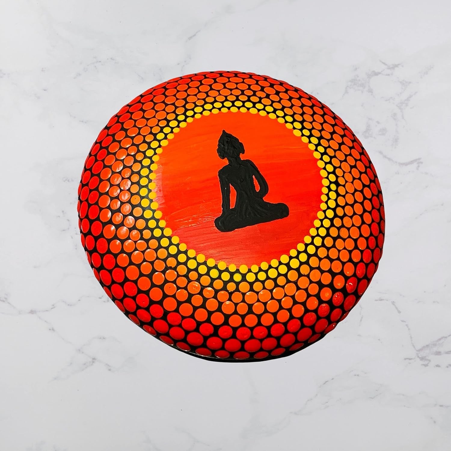 Mold for Making Stones with Dome Template - Design #2 -  - round Smooth Pebble like for Dot Art Rocks, Mandala Art DIY Crafts Painting Drawing - Gypsum, Cement Rock Casting