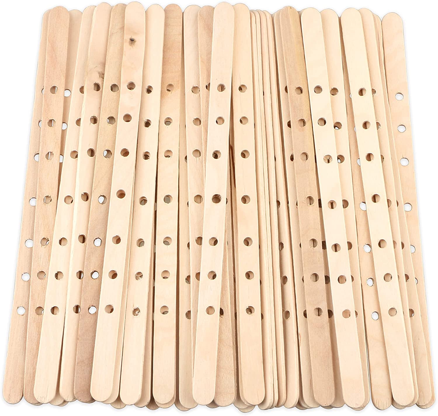 100Pcs Wooden Candle Wick Holders, Candle Wicks Centering Device, Candle Wick Bars, Wick Holders for Large & Multiwick Candles.