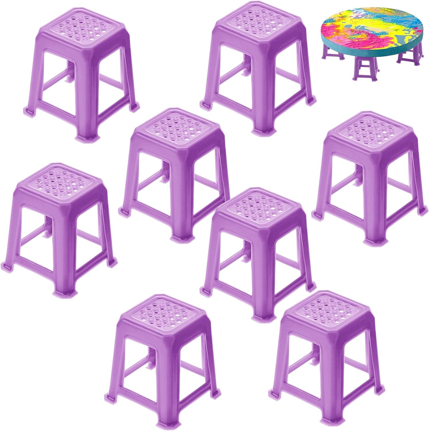 8 Pieces Canvas Stands Paint Stands for Painting Mini Canvas Feet Risers Canvas Support Stands for Fluid Acrylic Pouring Paint Supplies (Purple)