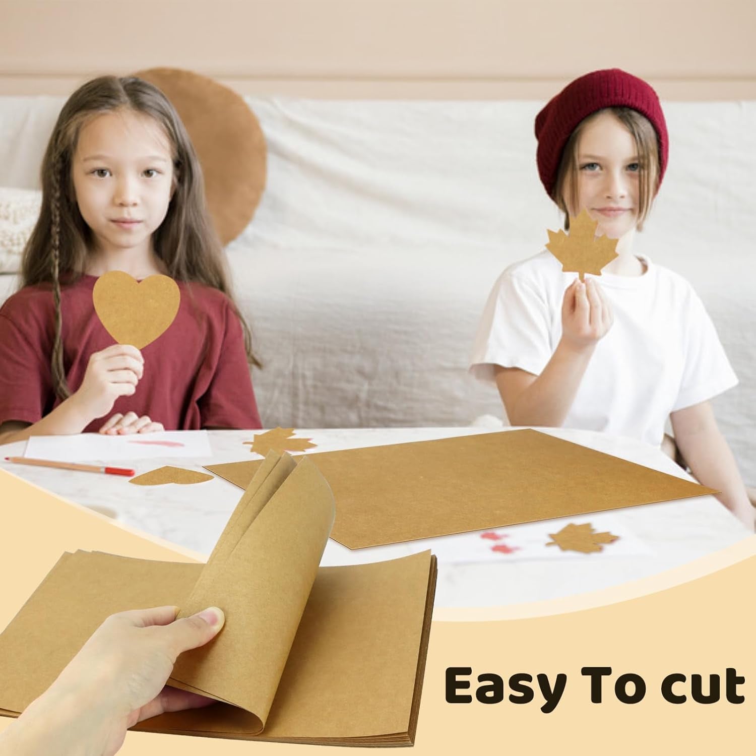 200 Sheets Brown Kraft Cardstocks, Letter Size Thick Paper Cover Card Stock Printer Paper for Craft Scrapbooking, DIY Cards Making, 8.5" X 11" (Brown)