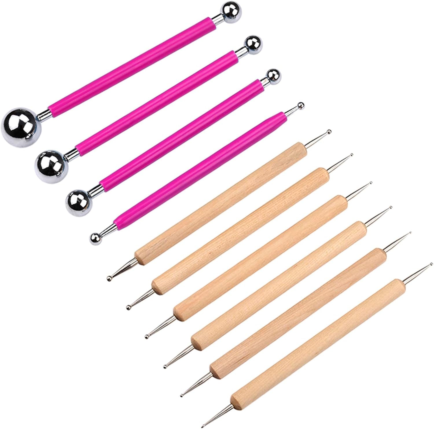 10 Piece Ball Stylus Dot Painting Tool Set, Clay Pottery Modeling Kit