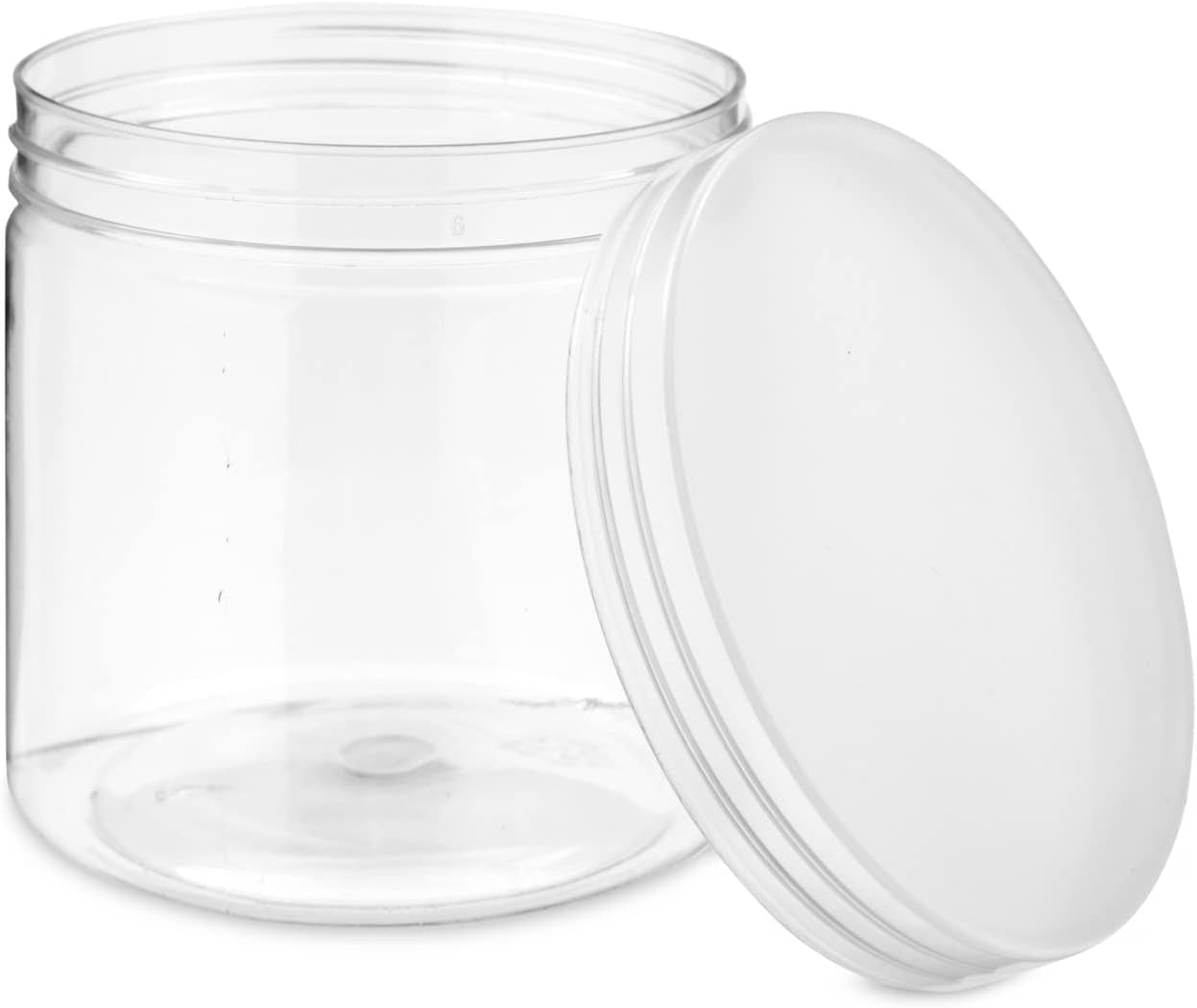 Slime Containers with Lids - 8 Pack Clear Plastic Jars for Kids DIY Crafts (12 Oz)