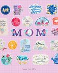 Heartfelt Mother'S Day Stickers (22 Pieces) - Floral Themed, Funny, Waterproof | Mom Stickers for Crafts, Scrapbooks, Water Bottles