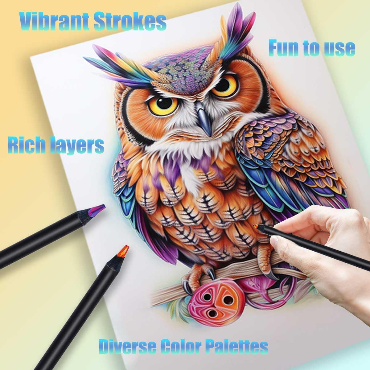 12 Colors Rainbow Pencils, Multi Colored Pencils for Adult Coloring, Multicolored Pencils for Art Drawing, Professional Art Supplies for Artists, for Coloring and Sketching.