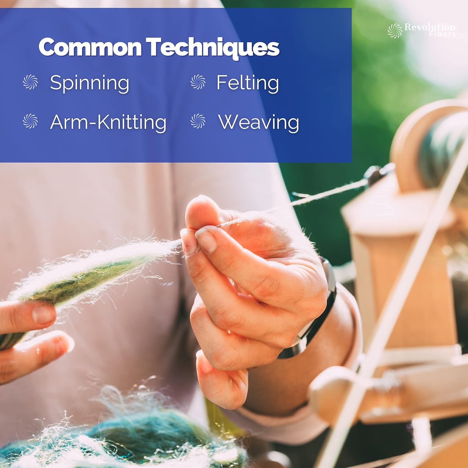 Merino Wool Roving 1 Lb (16 Ounces) for Spinning | Soft Chunky Jumbo Yarn for Arm Knitting Blanket |100% Natural Undyed (Off-White) Wool Yarn, Felting Core, Carded Stuffing