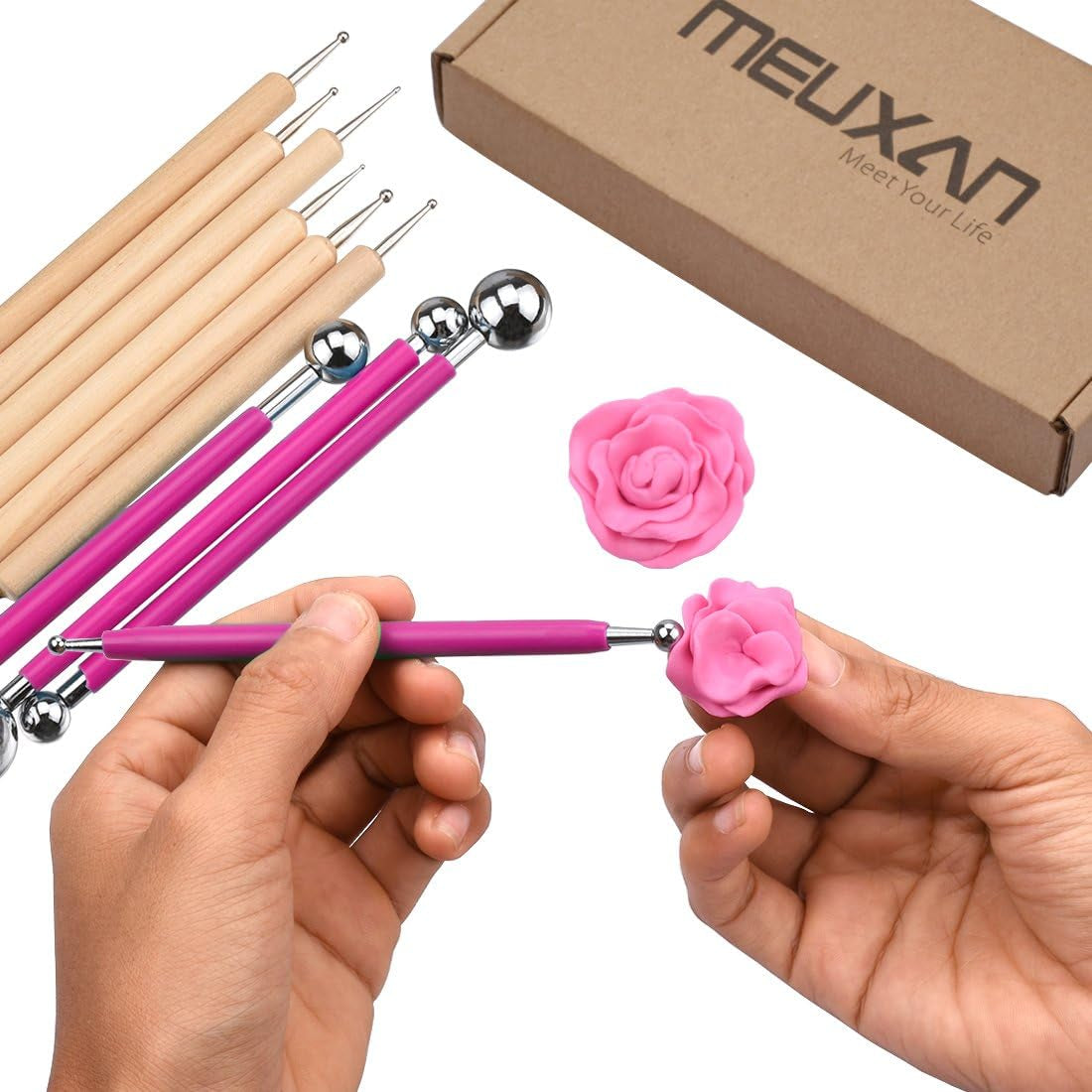 10 Piece Ball Stylus Dot Painting Tool Set, Clay Pottery Modeling Kit