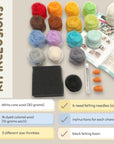 Needle Felting Kit Beginner, Starter, Felting Kit for Beginners Adult, Kids, 6 Cute Felting Animals, Felting Supplies Included Felting Needles, Felting Pad, Felting Wool, and Instruction