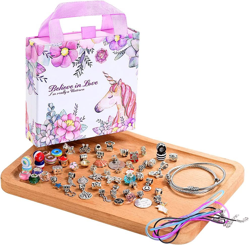 Girls Charm Bracelet Making Kit: Perfect Unicorn Girls Toy Girls Jewelry Making Kit 8-12 a Gifts for Ages 6 7 8 9 10 Crafts for Girls That Imagination Self-Expression and Inspires Creativity