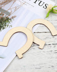 Horseshoe Wood Cutout 24Pcs Horseshoe Shape Wood Slices Unfinished Wood Chips Handicrafts Home Decorative Wooden Cutouts DIY Crafts Home Decoration Craft Projects