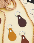 20 Pack Leather Key Fob Kit PU Leather Keychain Blanks with Key Rings and Rivets Key Chain Blanks for DIY Craft Laser Engraving Keychain Making Leather Working (5 Colors)