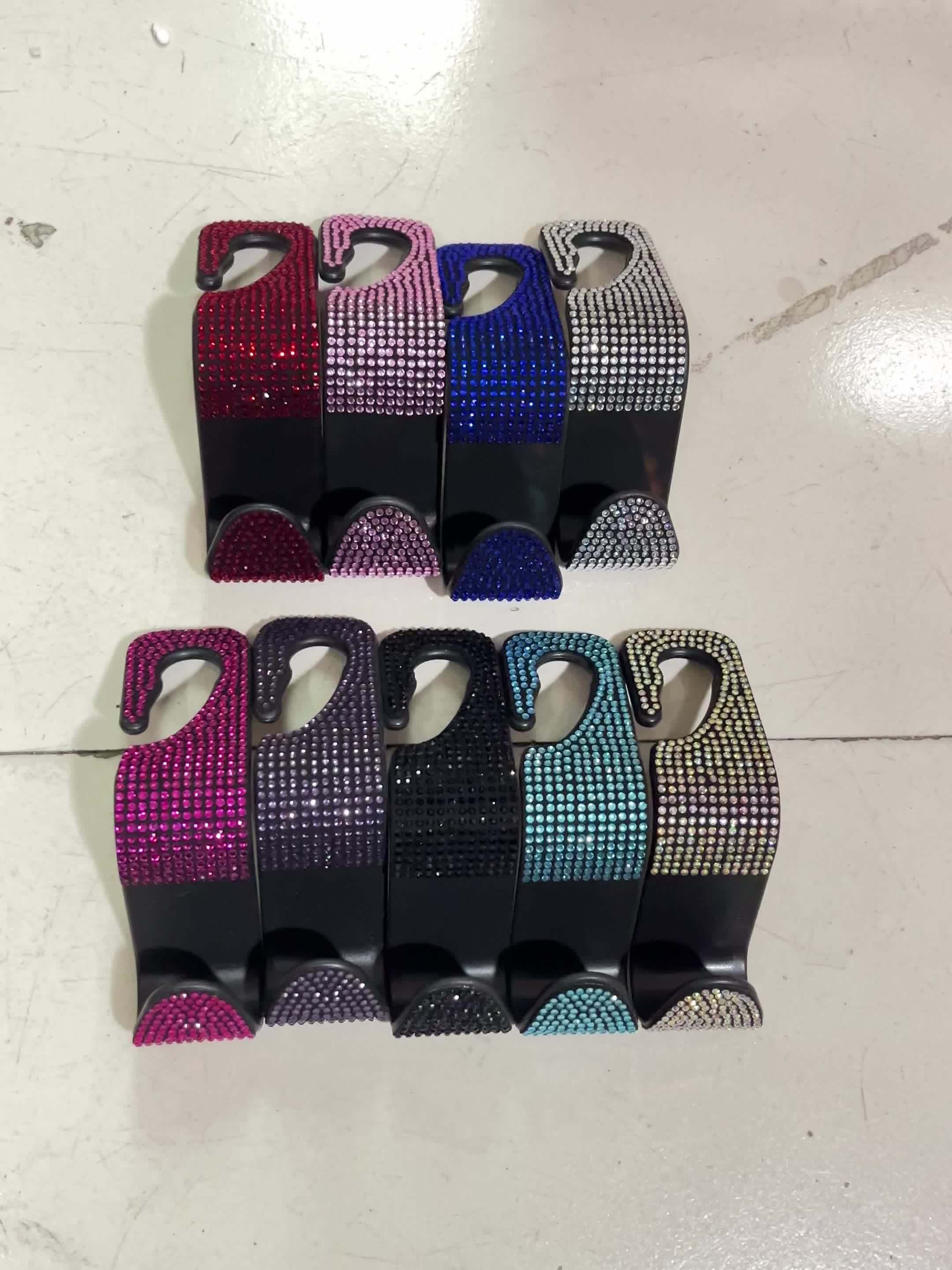 Crystal Car Seat Back Hooks – Heavy-Duty ABS, Bling Car Interior Accessories