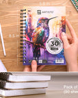Watercolor Pads 5.5X8.5”, Pack of 3 (90 Sheets), Spiral Bound, Acid-Free Paper, 140Lb (300Gsm), Perfect for Most Wet & Dry Media, Ideal for Beginners, Artists & Professionals