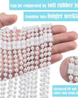 24 Faux Pearl Necklaces 6Mm White Beaded, 33 Inch Bulk Long Pearls Strand Costume Jewelry Flapper Bead Accessories Tea Party Favor Wedding Decoration