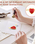 3-Pack Metal Wax Seal Molds with round Flower Heart Shape for 1 Inch Wax Seal Stamp, Silicone Wax Seal Mat, DIY Craft Adhesive Waxing for Wedding Invitations Envelopes Cards Gifts Wine Wrapping