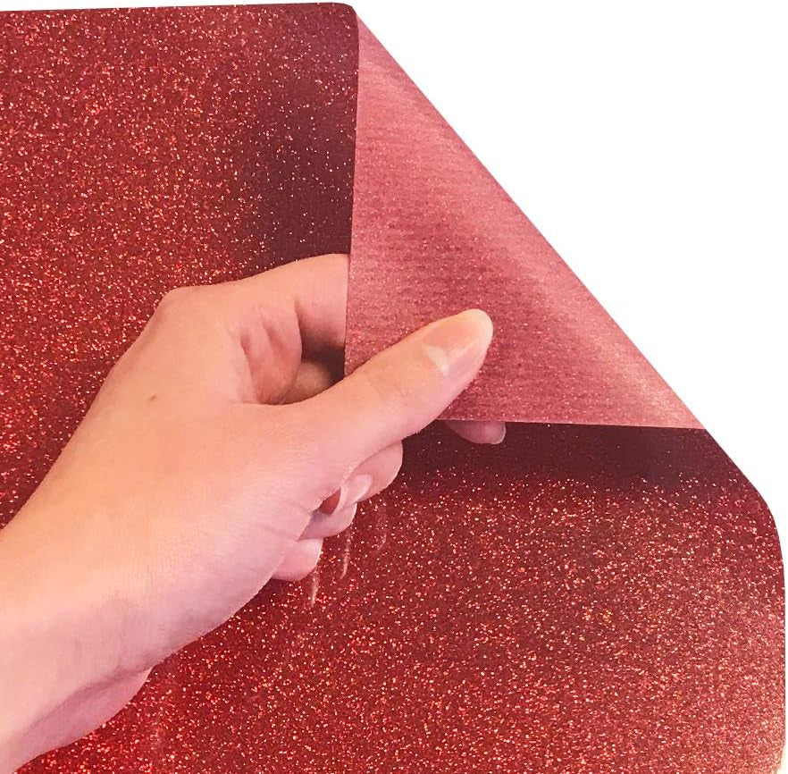 Glitter HTV 12"X3Ft Roll (Red) Iron on Heat Transfer Vinyl