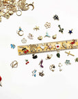 200Pcs Mixed Gold Plated Enamel Charms for Jewelry Making - Also Includes 52Pcs Letter Pendants, 400Pcs Jump Rings and 100Pcs Lobster Clasps for Necklaces,Bracelets,Earrings,Diy Crafting