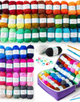 62 Acrylic Yarn Skeins, 2170 Yards Yarn for Knitting and Crochet, Includes 2 Crochet Hooks,2 Weaving Needles,10 Stitch Markers, Perfect Beginner Kit for for Adults Kids