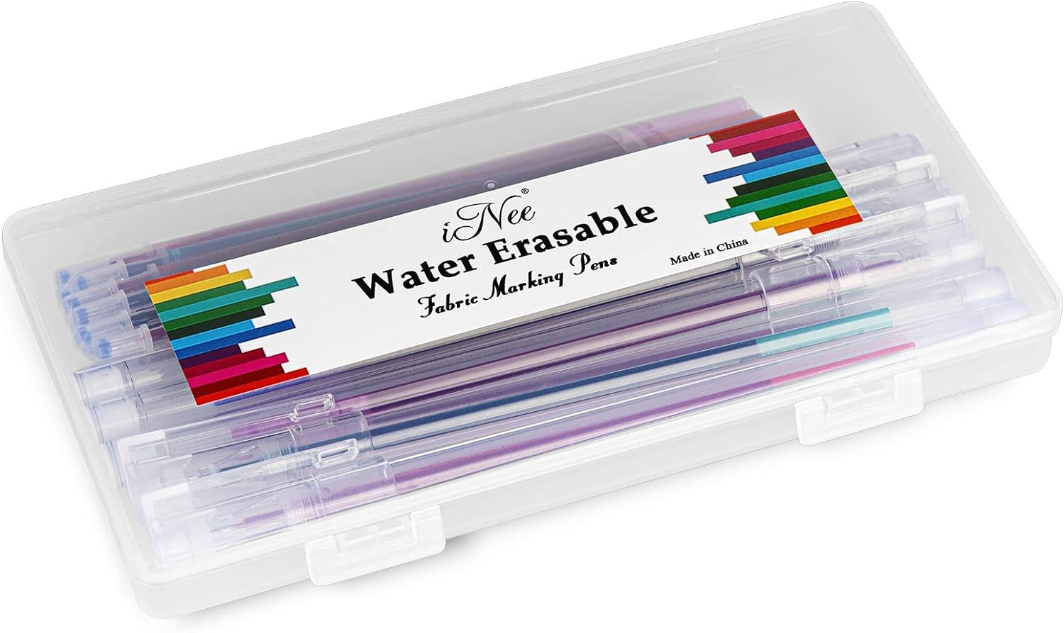 5 Colors Extra Fine Tip Water Erasable Fabric Marking Pen with 10 Free Refills for Cross Stitch, Embroidery, Sewing, Quilting
