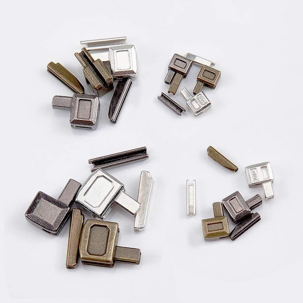 12 Sets Metal Zipper Latch Slider Retainer 3 Color 