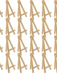 5" Mini Natural Wood Display Easel (Pack of 24), A-Frame Artist Painting Party Tripod Easel - Tabletop Holder Stand for Small Canvases, Kids Crafts, Business Cards, Signs, Photos, Gift