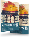 Watercolor Paper Pad 9X12 Inch, 140 Lb (300Gsm) 72 Sheets (2 Packs), Textured Painting Paper, Glued Binding - Ideal for Art, Drawing, Mixed Media, Artists, Students, Kids