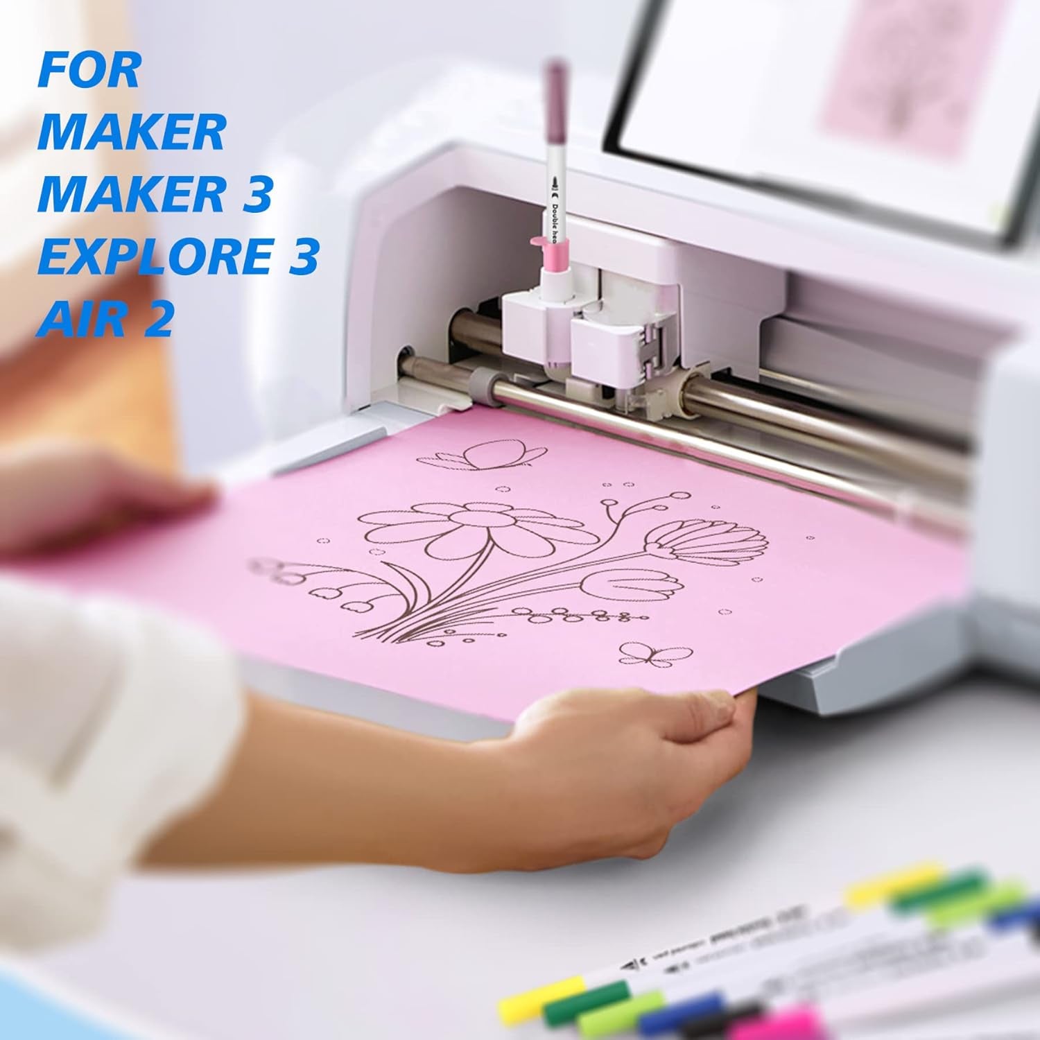 Dual Tip Pens 36 Pack for Maker 3/Maker/Explore 3/Air 2/Air, 0.4Mm & 1Mm Color Pens Fine Point Pen Writing Drawing Accessories for Cutting Machine