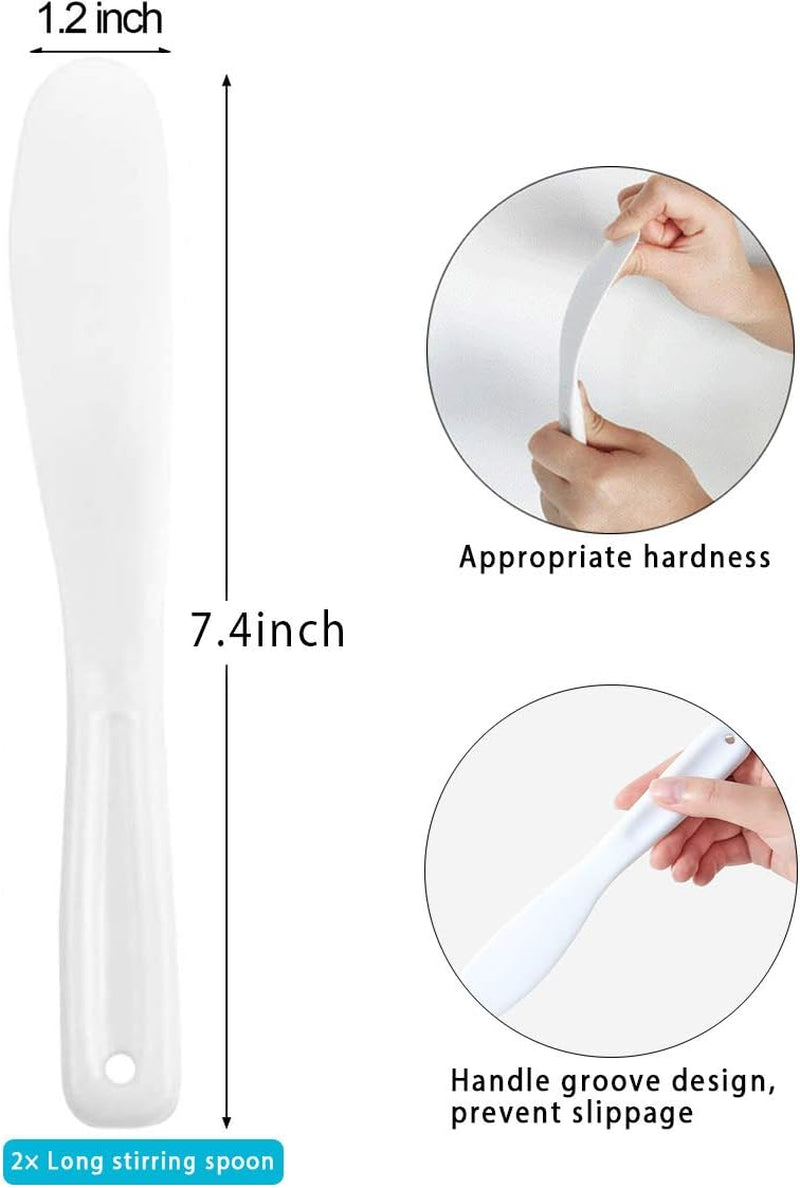 Silicone Stir Sticks Kit 16Pcs, Silicone Epoxy Brush, Silicone Stirring Tool, Mixing Spoon, Silicone Scraper DIY Crafts Tool for Resin Epoxy Liquid Paint