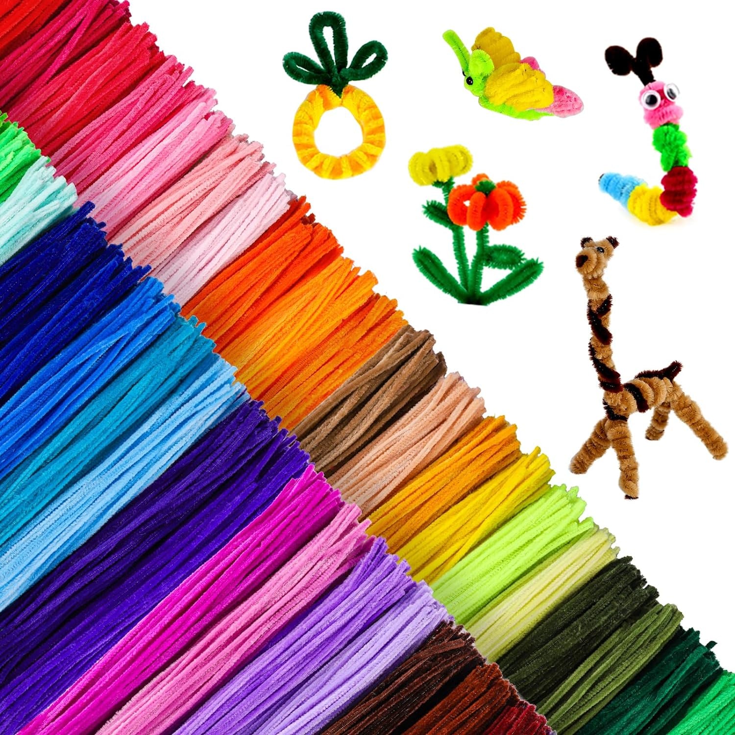 360 Pieces Pipe Cleaners 40 Assorted Colored Chenille Stems for Art and Crafts, Children’S Craft Supplies (6 Mm X 12 Inch)