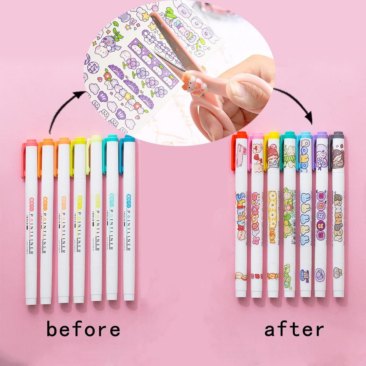 Cute Cartoon Rabbits Decoration Stickers for Scrapbook Planners Gift Packing Scrapbooking Album Planner Journal Arts DIY Craft