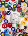 Millefiori Glass Mosaic Tiles for Crafts, Mosaic Glass Pieces,No-Hole Millefiori Glass Beads, Mosaic for Christmas Ornaments,Mosaic Jewelry