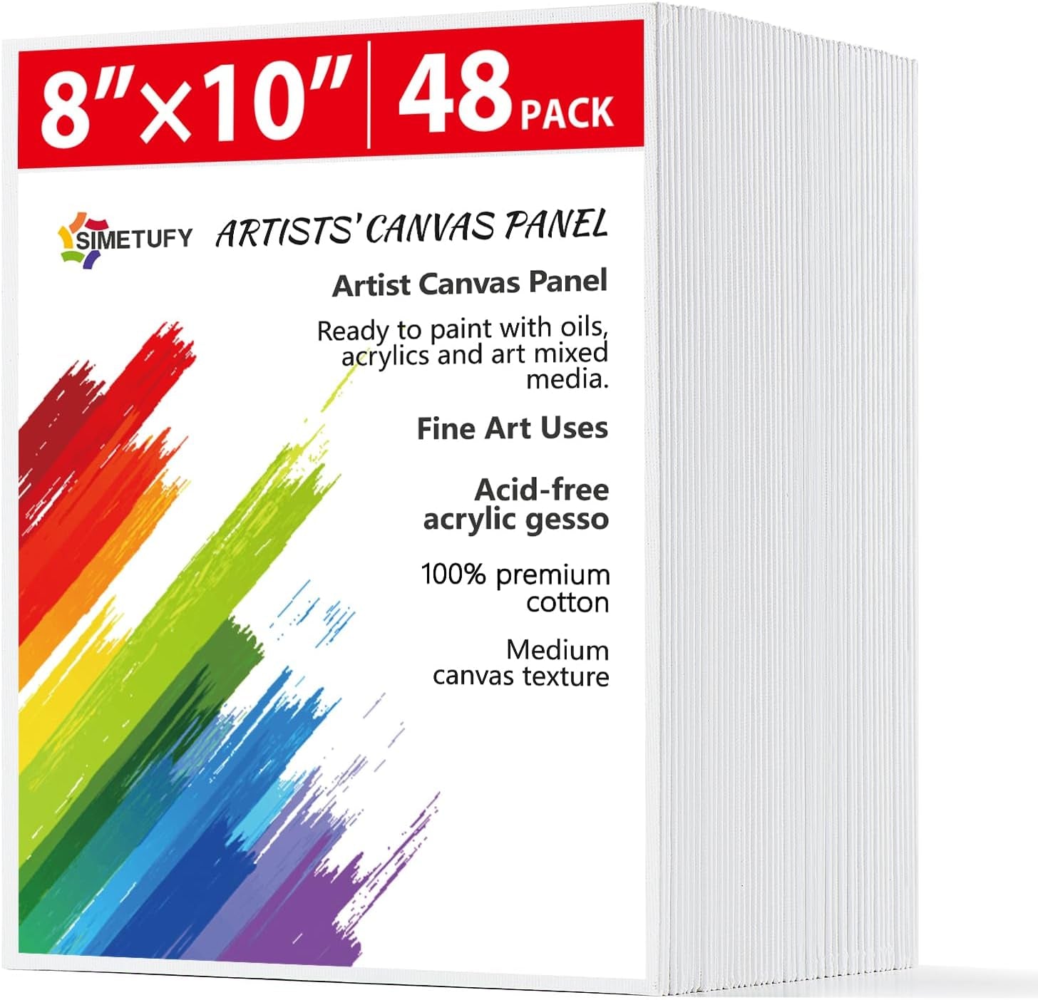 8 Pack 8X10 Inch Canvas Boards for Painting Canvas Panels Painting Canvas-Gesso Primed Acid-Free 100% Cotton Canvases for Acrylics Oil Watercolor Tempera Paints