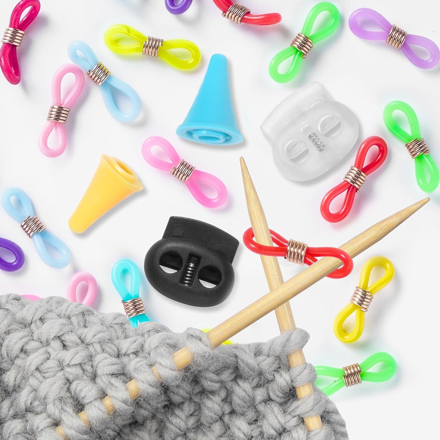 35Pcs Knitting Stitch Stoppers, Needle Minder, Knitting Needle Stoppers, Knitting &amp; Crochet Supplies, Knitting Needle Point Protectors, Needle Stopper, Knitting Needle Hugger