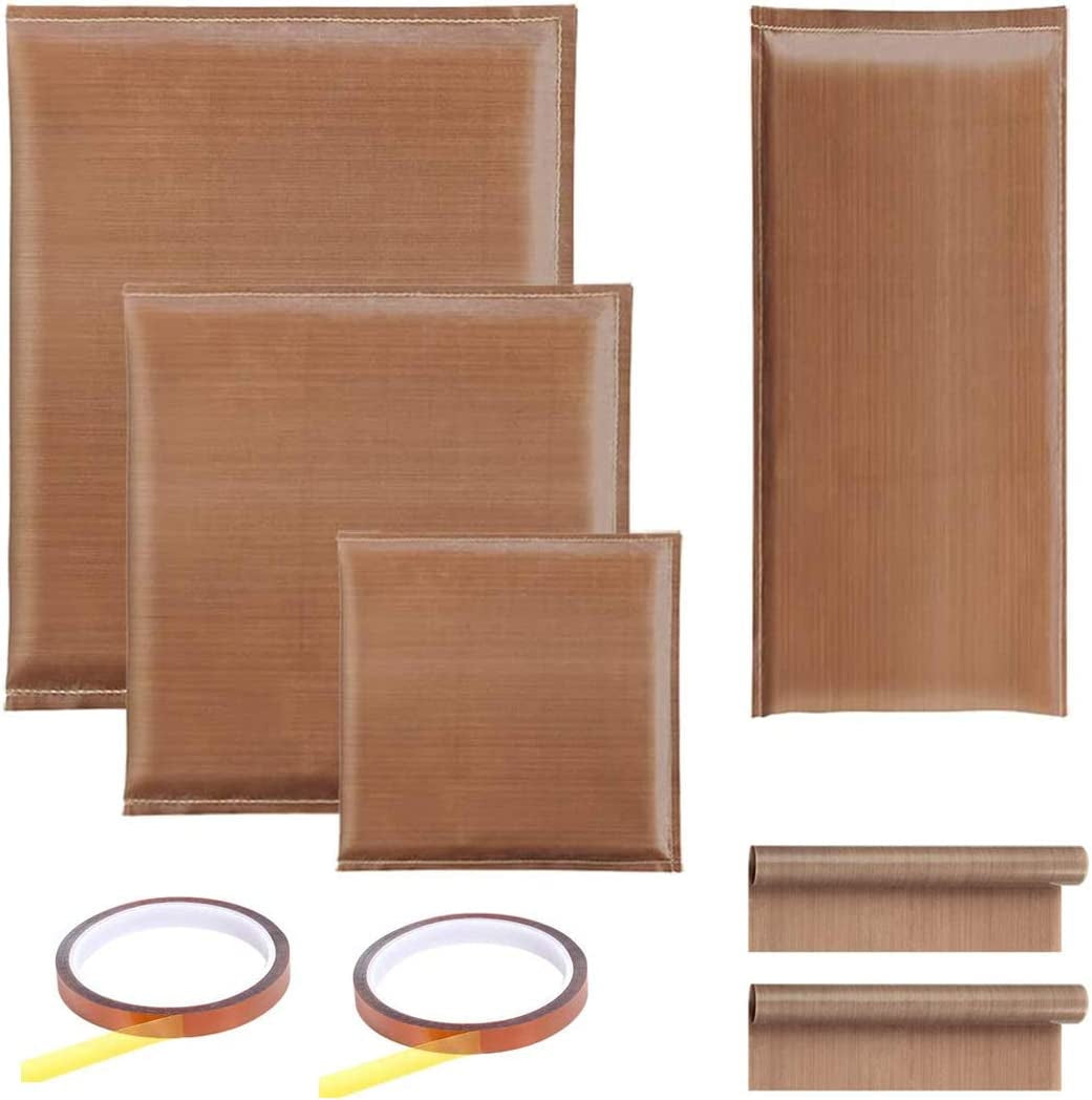 8 Pack Heat Press Pillow Mat Kits - 4 Size Teflon Heat Pressing Transfer Pillows,2 Pieces Teflon Paper Sheets and 2 Heat Resistant Tape for Heat Press Sublimation Projects