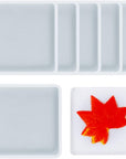 2PCS Different Size Silicone Resin Molds, Deep Rectangle Epoxy Resin Molds with Wooden Support, Large Size DIY Molds for Home Office Decoration Resin Casting