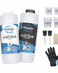 Table Top Epoxy Resin Kit That Self Levels, 32Oz High Gloss Craft Food Safe Epoxy Kit (16Oz Resin+16Oz Hardener) with Mixing Sticks and Cups, Best for DIY, Crafts, Beginners